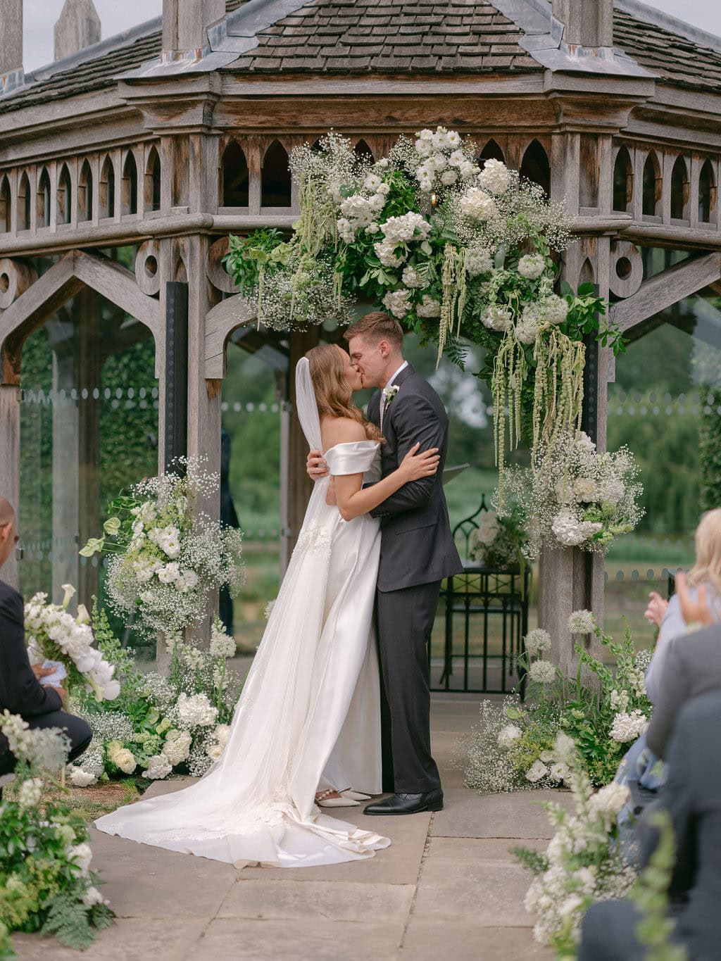 Lana and Travis weeding flowers by Fall Into Flowers
